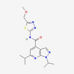 N-[(2E)-5-(methoxymethyl)-1,3,4-thiadiazol-2(3H)-ylidene]-1,6-di(propan-2-yl)-1H-pyrazolo[3,4-b]pyridine-4-carboxamide