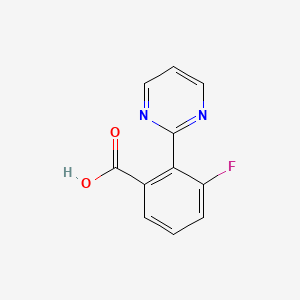 molecular formula C11H7FN2O2 B1510429 3-Fluoro-2-(pyrimidin-2-yl)benzoic acid 