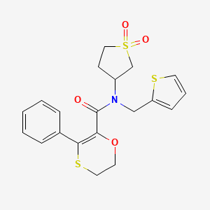 N-(1,1-dioxidotetrahydrothiophen-3-yl)-3-phenyl-N-(thiophen-2-ylmethyl)-5,6-dihydro-1,4-oxathiine-2-carboxamide