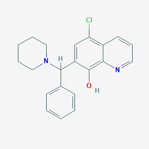 molecular formula C21H21ClN2O B15104361 5-Chloro-7-[phenyl(piperidin-1-yl)methyl]quinolin-8-ol 