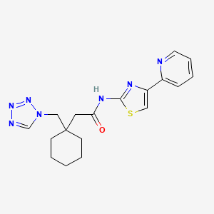 N-[4-(pyridin-2-yl)-1,3-thiazol-2-yl]-2-[1-(1H-tetrazol-1-ylmethyl)cyclohexyl]acetamide