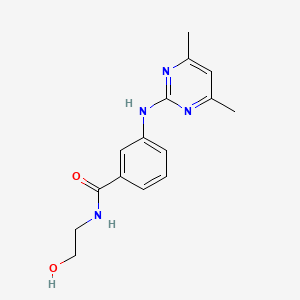 3-((4,6-dimethylpyrimidin-2-yl)amino)-N-(2-hydroxyethyl)benzamide