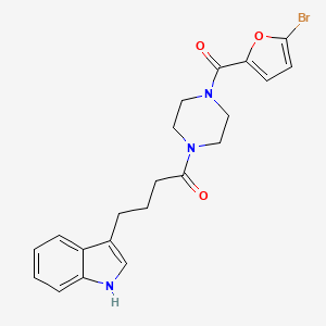 molecular formula C21H22BrN3O3 B15104402 1-{4-[(5-bromofuran-2-yl)carbonyl]piperazin-1-yl}-4-(1H-indol-3-yl)butan-1-one 