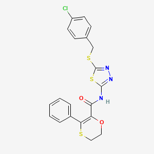 N-{5-[(4-chlorobenzyl)sulfanyl]-1,3,4-thiadiazol-2-yl}-3-phenyl-5,6-dihydro-1,4-oxathiine-2-carboxamide