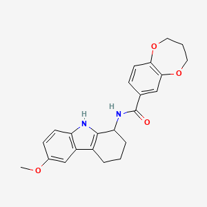 molecular formula C23H24N2O4 B15104421 N-(6-methoxy-2,3,4,9-tetrahydro-1H-carbazol-1-yl)-3,4-dihydro-2H-1,5-benzodioxepine-7-carboxamide 