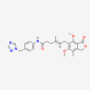 molecular formula C27H30N4O5 B15104424 (4E)-6-(4,6-dimethoxy-7-methyl-3-oxo-1,3-dihydro-2-benzofuran-5-yl)-4-methyl-N-[4-(1H-1,2,4-triazol-1-ylmethyl)phenyl]hex-4-enamide 