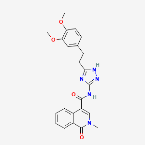 N-{3-[2-(3,4-dimethoxyphenyl)ethyl]-1H-1,2,4-triazol-5-yl}-2-methyl-1-oxo-1,2-dihydroisoquinoline-4-carboxamide