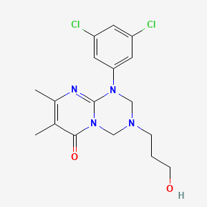 1-(3,5-dichlorophenyl)-3-(3-hydroxypropyl)-7,8-dimethyl-1,2,3,4-tetrahydro-6H-pyrimido[1,2-a][1,3,5]triazin-6-one