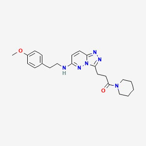 3-(6-{[2-(4-Methoxyphenyl)ethyl]amino}[1,2,4]triazolo[4,3-b]pyridazin-3-yl)-1-(piperidin-1-yl)propan-1-one