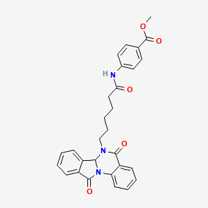 molecular formula C29H27N3O5 B15104455 methyl 4-{[6-(5,11-dioxo-6a,11-dihydroisoindolo[2,1-a]quinazolin-6(5H)-yl)hexanoyl]amino}benzoate 