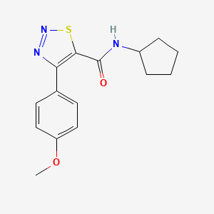 molecular formula C15H17N3O2S B15104466 N-cyclopentyl-4-(4-methoxyphenyl)-1,2,3-thiadiazole-5-carboxamide 