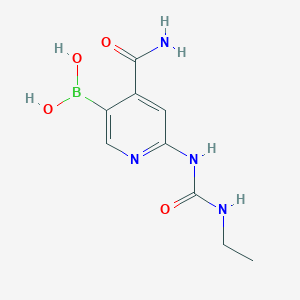 4-Carbamoyl-6-(3-ethylureido)pyridin-3-ylboronic acid