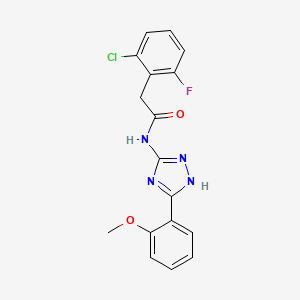 2-(2-chloro-6-fluorophenyl)-N-[3-(2-methoxyphenyl)-1H-1,2,4-triazol-5-yl]acetamide