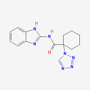 molecular formula C15H17N7O B15104498 N-(1,3-dihydro-2H-benzimidazol-2-ylidene)-1-(1H-tetrazol-1-yl)cyclohexanecarboxamide 