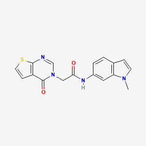 molecular formula C17H14N4O2S B15104505 N-(1-methyl-1H-indol-6-yl)-2-(4-oxothieno[2,3-d]pyrimidin-3(4H)-yl)acetamide 