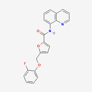 molecular formula C21H15FN2O3 B15104521 5-[(2-fluorophenoxy)methyl]-N-(quinolin-8-yl)furan-2-carboxamide 