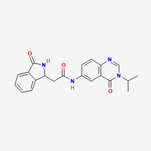 molecular formula C21H20N4O3 B15104526 2-(3-oxo-2,3-dihydro-1H-isoindol-1-yl)-N-[4-oxo-3-(propan-2-yl)-3,4-dihydroquinazolin-6-yl]acetamide 