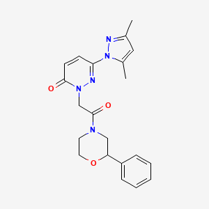 6-(3,5-dimethyl-1H-pyrazol-1-yl)-2-[2-oxo-2-(2-phenylmorpholin-4-yl)ethyl]pyridazin-3(2H)-one