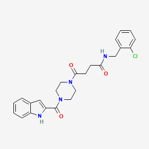 molecular formula C24H25ClN4O3 B15104556 N-(2-chlorobenzyl)-4-[4-(1H-indol-2-ylcarbonyl)piperazin-1-yl]-4-oxobutanamide 