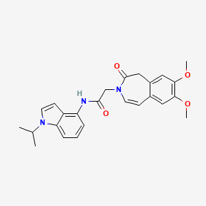 molecular formula C25H27N3O4 B15104562 2-(7,8-dimethoxy-2-oxo-1,2-dihydro-3H-3-benzazepin-3-yl)-N-[1-(propan-2-yl)-1H-indol-4-yl]acetamide 