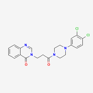 molecular formula C21H20Cl2N4O2 B15104566 3-{3-[4-(3,4-dichlorophenyl)piperazin-1-yl]-3-oxopropyl}quinazolin-4(3H)-one 