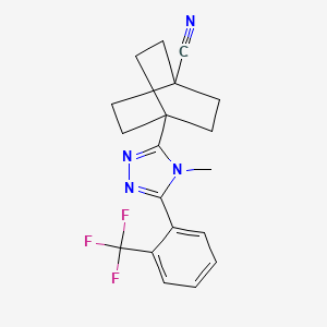 4-(4-Methyl-5-(2-(trifluoromethyl)phenyl)-4H-1,2,4-triazol-3-yl)bicyclo[2.2.2]octane-1-carbonitrile