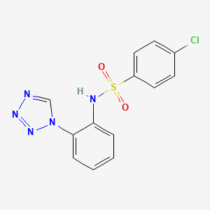 molecular formula C13H10ClN5O2S B15104587 4-chloro-N-[2-(1H-tetrazol-1-yl)phenyl]benzenesulfonamide 