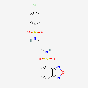 molecular formula C14H13ClN4O5S2 B15104599 N-(2-{[(4-chlorophenyl)sulfonyl]amino}ethyl)-2,1,3-benzoxadiazole-4-sulfonamide 