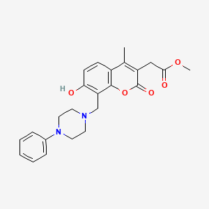 molecular formula C24H26N2O5 B15104615 methyl {7-hydroxy-4-methyl-2-oxo-8-[(4-phenylpiperazin-1-yl)methyl]-2H-chromen-3-yl}acetate 