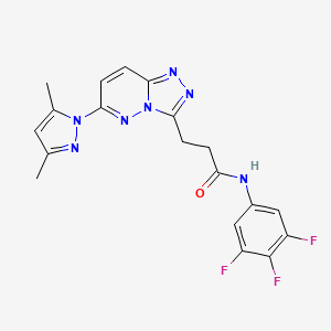 3-[6-(3,5-dimethyl-1H-pyrazol-1-yl)[1,2,4]triazolo[4,3-b]pyridazin-3-yl]-N-(3,4,5-trifluorophenyl)propanamide