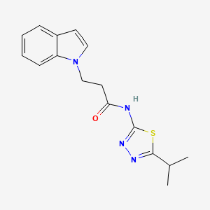 3-(1H-indol-1-yl)-N-[(2Z)-5-(propan-2-yl)-1,3,4-thiadiazol-2(3H)-ylidene]propanamide