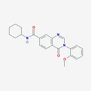 N-cyclohexyl-3-(2-methoxyphenyl)-4-oxo-3,4-dihydroquinazoline-7-carboxamide