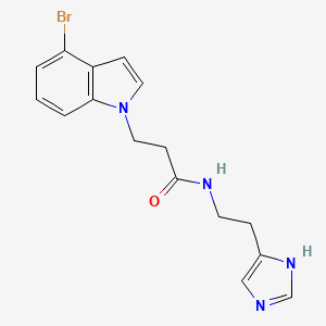 molecular formula C16H17BrN4O B15104676 3-(4-bromo-1H-indol-1-yl)-N-[2-(1H-imidazol-4-yl)ethyl]propanamide 