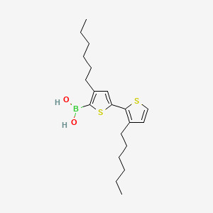 molecular formula C20H31BO2S2 B1510468 (3',4-Dihexyl-[2,2'-bithiophen]-5-yl)boronic acid CAS No. 1203680-98-1