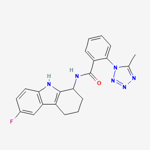 molecular formula C21H19FN6O B15104709 N-(6-fluoro-2,3,4,9-tetrahydro-1H-carbazol-1-yl)-2-(5-methyl-1H-tetrazol-1-yl)benzamide 