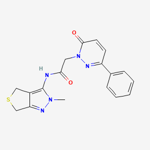 molecular formula C18H17N5O2S B15104717 N-(2-methyl-2,6-dihydro-4H-thieno[3,4-c]pyrazol-3-yl)-2-(6-oxo-3-phenylpyridazin-1(6H)-yl)acetamide 