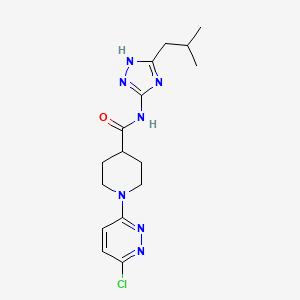 molecular formula C16H22ClN7O B15104729 1-(6-chloropyridazin-3-yl)-N-[3-(2-methylpropyl)-1H-1,2,4-triazol-5-yl]piperidine-4-carboxamide 