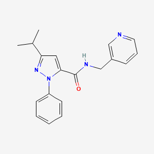 molecular formula C19H20N4O B15104749 1-phenyl-3-(propan-2-yl)-N-(pyridin-3-ylmethyl)-1H-pyrazole-5-carboxamide 