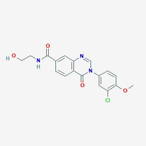 molecular formula C18H16ClN3O4 B15104759 3-(3-chloro-4-methoxyphenyl)-N-(2-hydroxyethyl)-4-oxo-3,4-dihydroquinazoline-7-carboxamide 