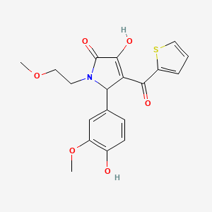 (4E)-5-(4-hydroxy-3-methoxyphenyl)-4-[hydroxy(thiophen-2-yl)methylidene]-1-(2-methoxyethyl)pyrrolidine-2,3-dione