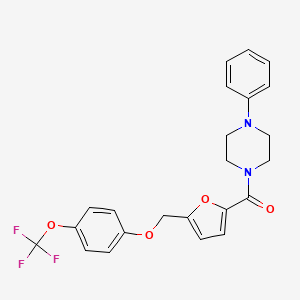 molecular formula C23H21F3N2O4 B15104782 (4-Phenylpiperazin-1-yl)(5-{[4-(trifluoromethoxy)phenoxy]methyl}furan-2-yl)methanone 