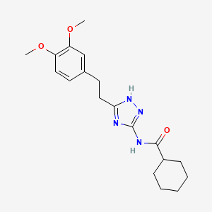 molecular formula C19H26N4O3 B15104801 N-{3-[2-(3,4-dimethoxyphenyl)ethyl]-1H-1,2,4-triazol-5-yl}cyclohexanecarboxamide 