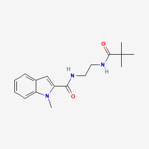 molecular formula C17H23N3O2 B15104809 N-{2-[(2,2-dimethylpropanoyl)amino]ethyl}-1-methyl-1H-indole-2-carboxamide 