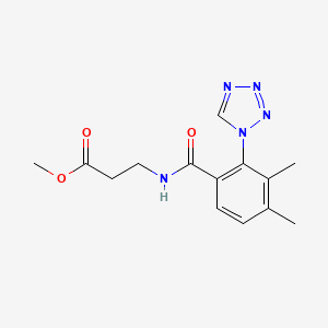 molecular formula C14H17N5O3 B15104812 methyl N-{[3,4-dimethyl-2-(1H-tetrazol-1-yl)phenyl]carbonyl}-beta-alaninate 