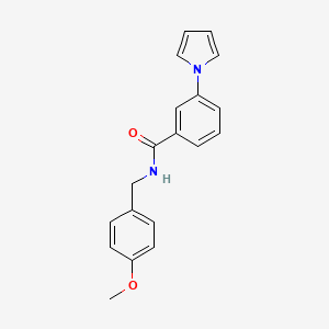 molecular formula C19H18N2O2 B15104819 N-(4-methoxybenzyl)-3-(1H-pyrrol-1-yl)benzamide 