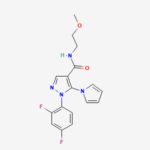 1-(2,4-difluorophenyl)-N-(2-methoxyethyl)-5-(1H-pyrrol-1-yl)-1H-pyrazole-4-carboxamide