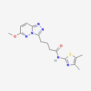 molecular formula C15H18N6O2S B15104855 N-(4,5-dimethylthiazol-2-yl)-4-(6-methoxy-[1,2,4]triazolo[4,3-b]pyridazin-3-yl)butanamide 