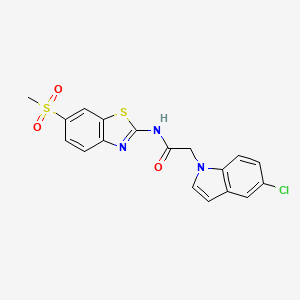 2-(5-chloro-1H-indol-1-yl)-N-[(2Z)-6-(methylsulfonyl)-1,3-benzothiazol-2(3H)-ylidene]acetamide