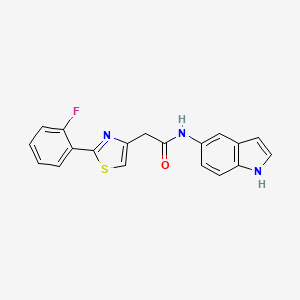 2-[2-(2-fluorophenyl)-1,3-thiazol-4-yl]-N-(1H-indol-5-yl)acetamide