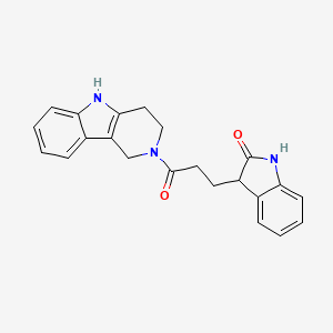 molecular formula C22H21N3O2 B15104958 3-[3-oxo-3-(1,3,4,5-tetrahydro-2H-pyrido[4,3-b]indol-2-yl)propyl]-1,3-dihydro-2H-indol-2-one 